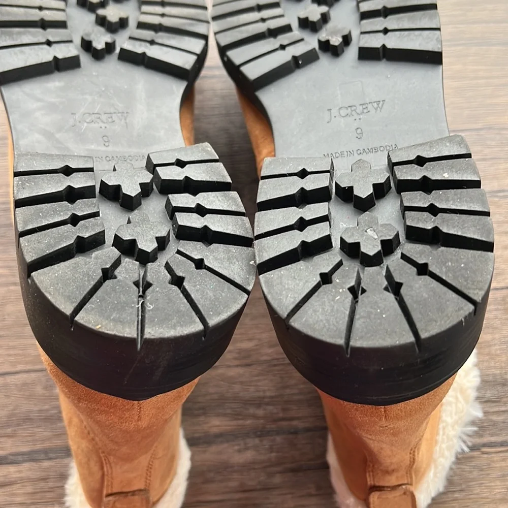 Worn Once!  J. Crew Factory Faux-Fur Winter Hiking Boots! - Picture 9 of 11